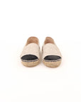 Chanel Cracked Leather CC Logo Espadrilles Size 39