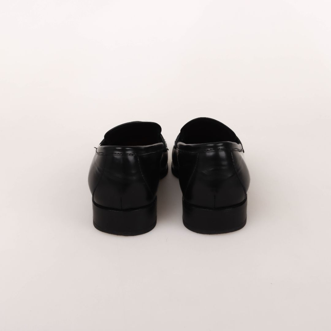 Prada Triangle Logo Leather Loafers Size 36
