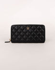 Chanel Lambskin Interlocking CC Quilted Wallet