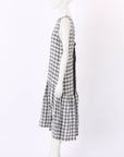 Lee Mathews Checkered Edith Linen Dress with Ties Size 1
