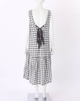 Lee Mathews Checkered Edith Linen Dress with Ties Size 1