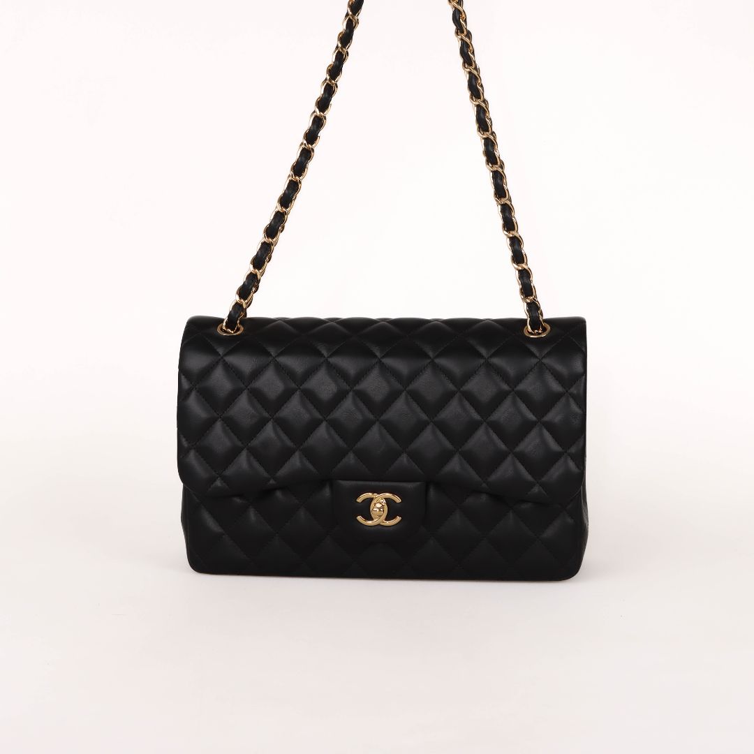 Chanel Lambskin Double Flap Bag Size Jumbo