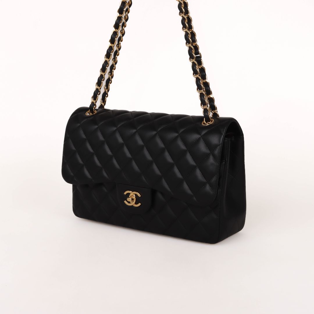 Chanel Lambskin Double Flap Bag Size Jumbo