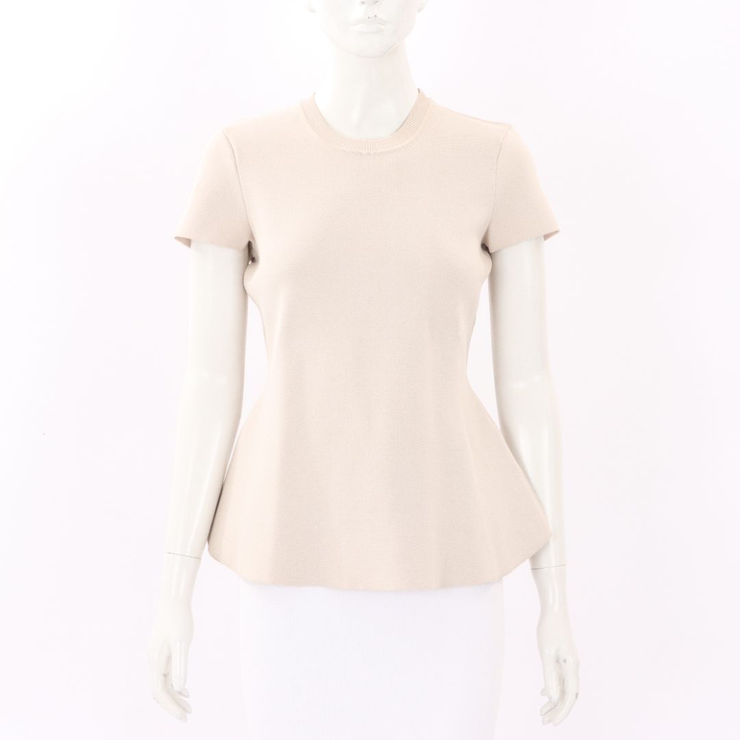 Scanlan Theodore Crepe Knit Peplum Top Size Medium