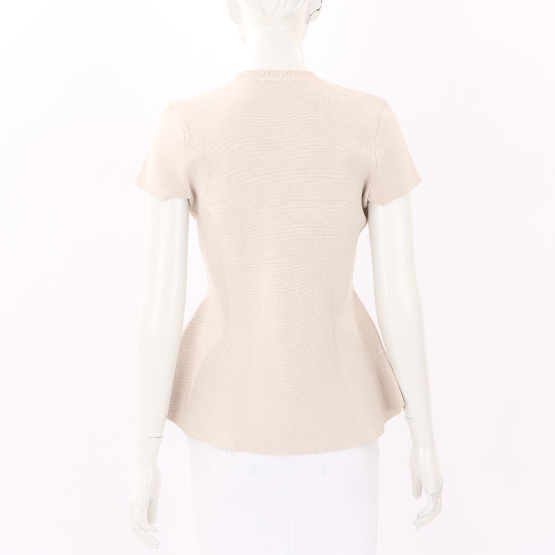 Scanlan Theodore Crepe Knit Peplum Top Size Medium