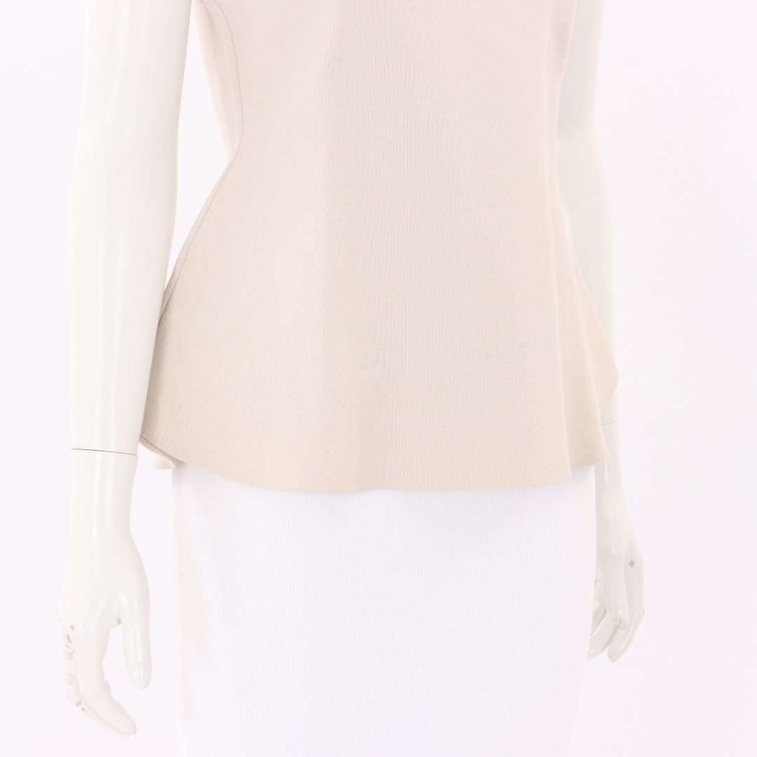 Scanlan Theodore Crepe Knit Peplum Top Size Medium