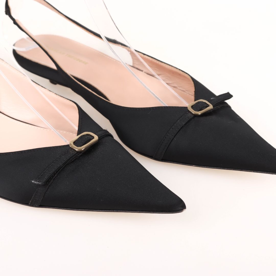 Scanlan Theodore Satin Pointed Slingbacks Size 37