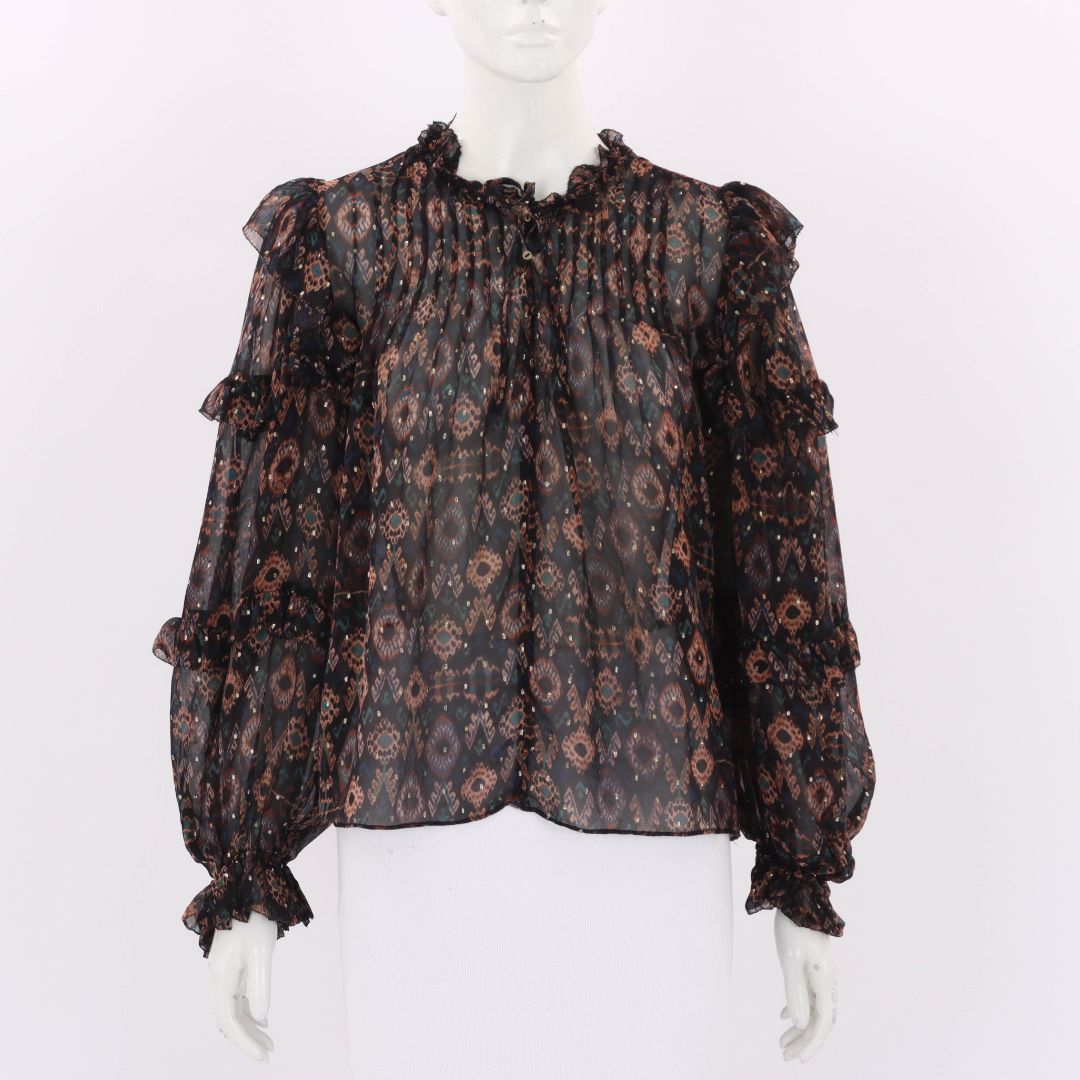 Ulla Johnson Printed Sheer Top Size US 8 | AU 12