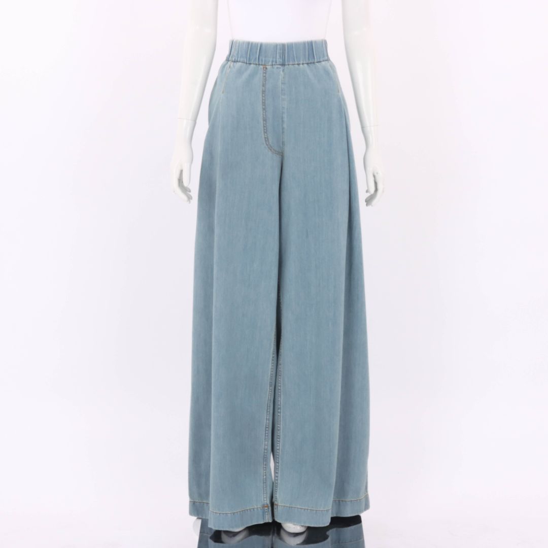 Dries Van Noten Denim Wide Leg Pants Size Large