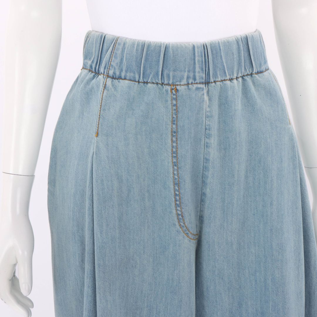 Dries Van Noten Denim Wide Leg Pants Size Large