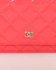 Chanel Patent Quilted Leather Wallet On Chain