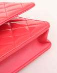 Chanel Patent Quilted Leather Wallet On Chain