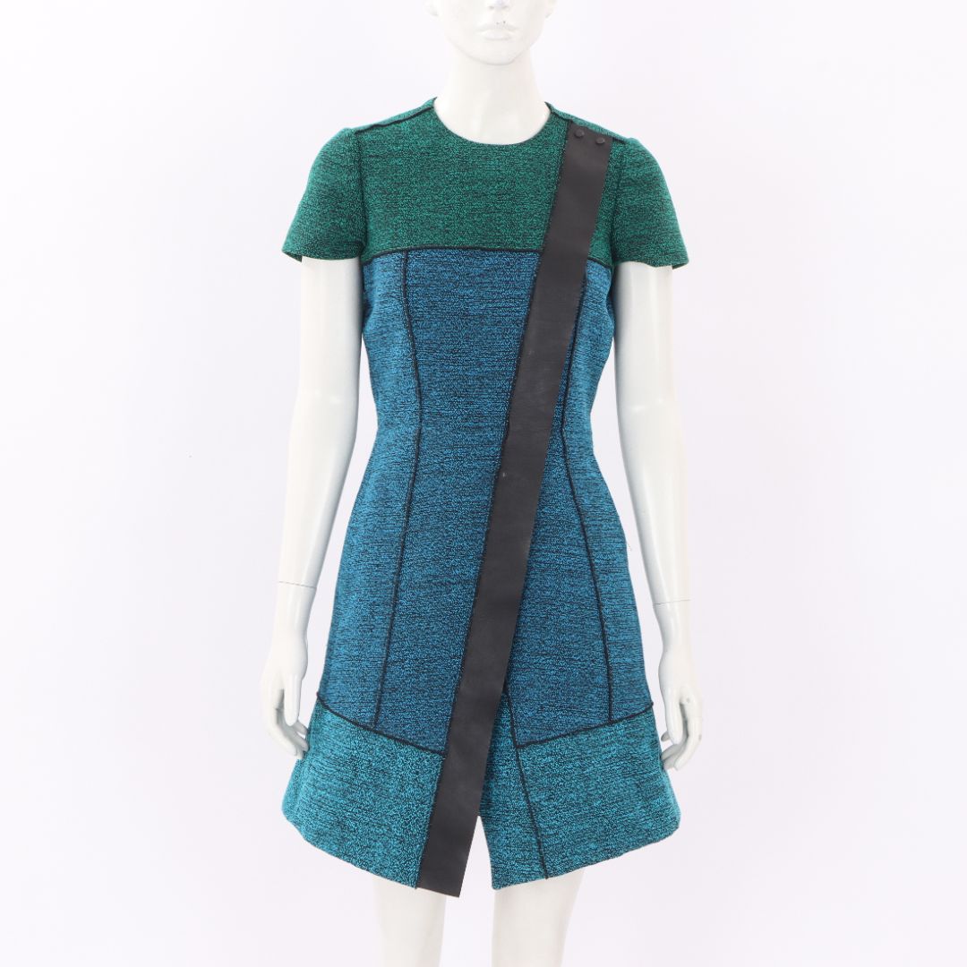 Proenza Schouler Leather Trim Mini Dress US 4 | AU 8