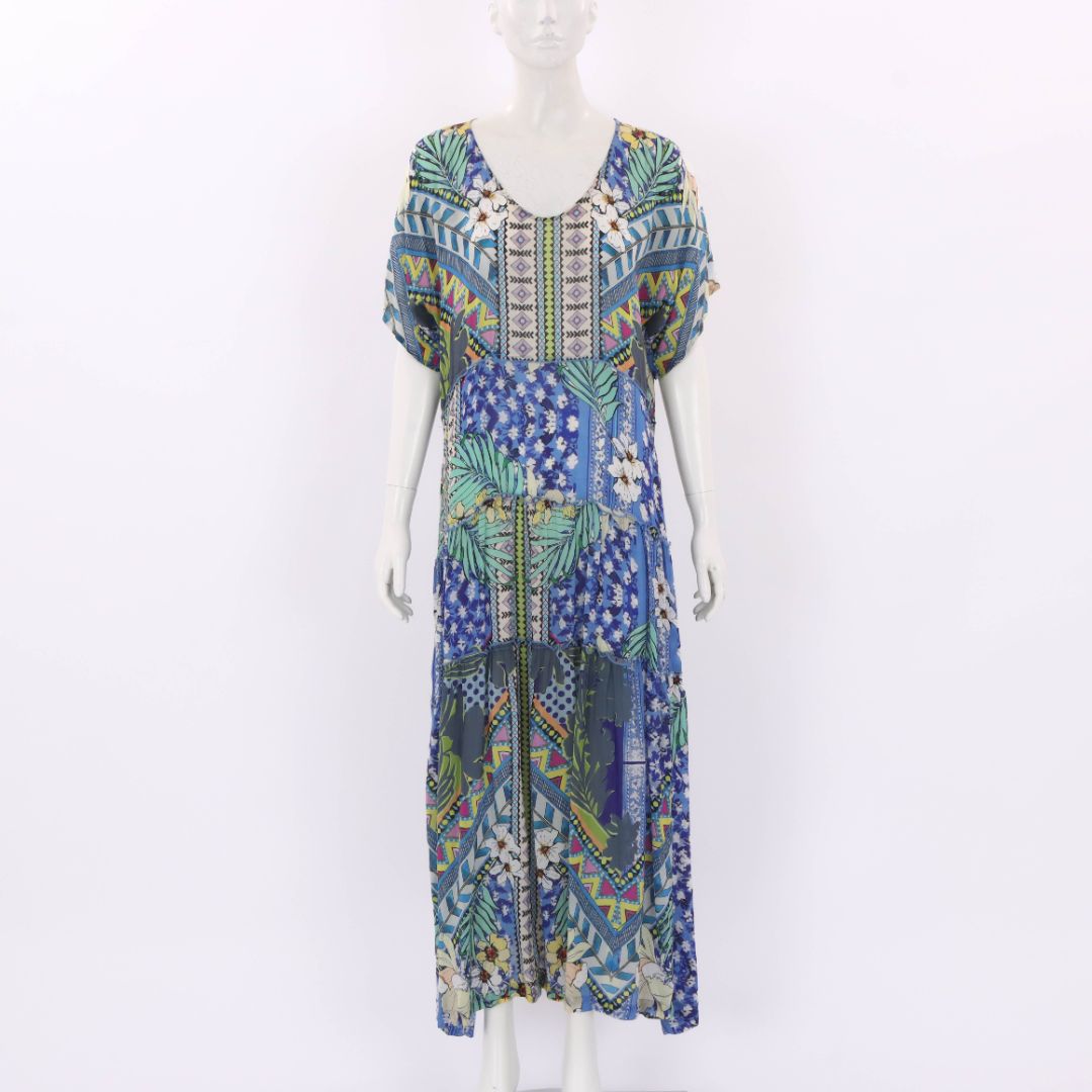 Johnny Was Silk Midi Dress Size O/S