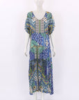 Johnny Was Silk Midi Dress Size O/S