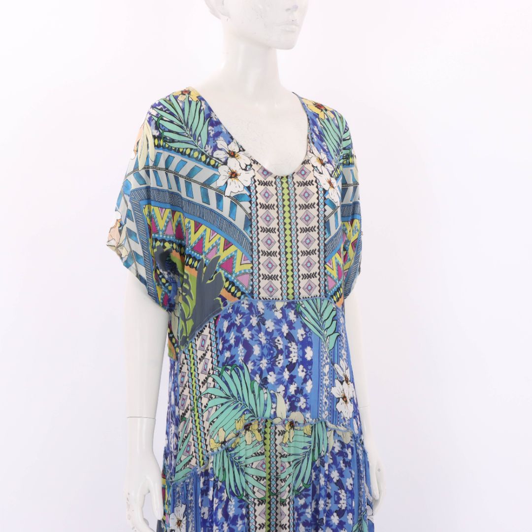 Johnny Was Silk Midi Dress Size O/S