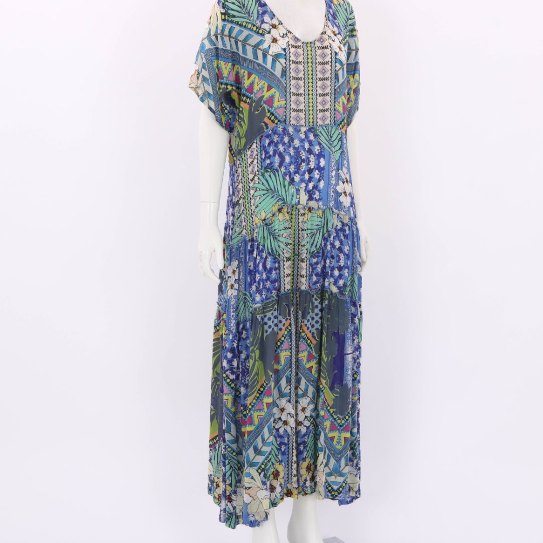 Johnny Was Silk Midi Dress Size O/S