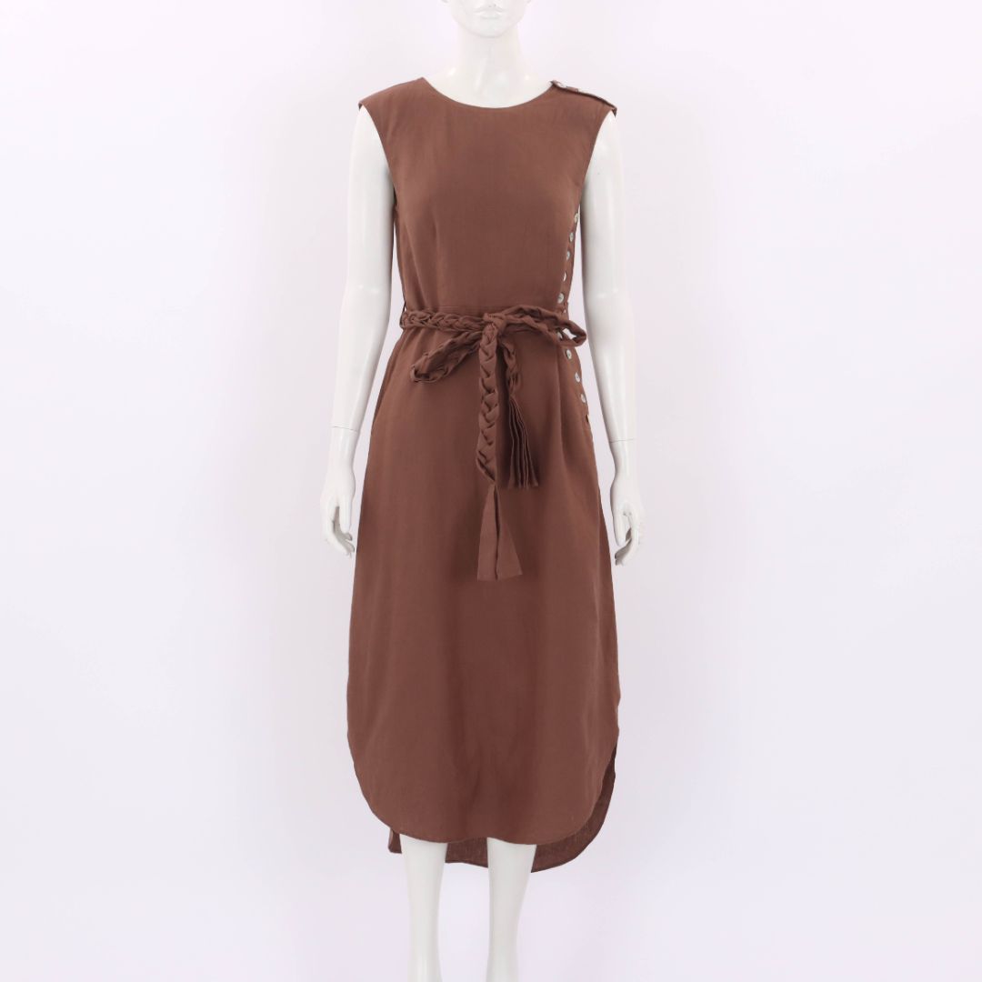 Belize Linen Belted Dress Size 1
