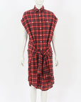 R13 Wrap Plaid Flannel Shirt Dress Size Small