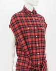 R13 Wrap Plaid Flannel Shirt Dress Size Small