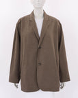 Black Crane Crinkled Cotton Jacket Size M