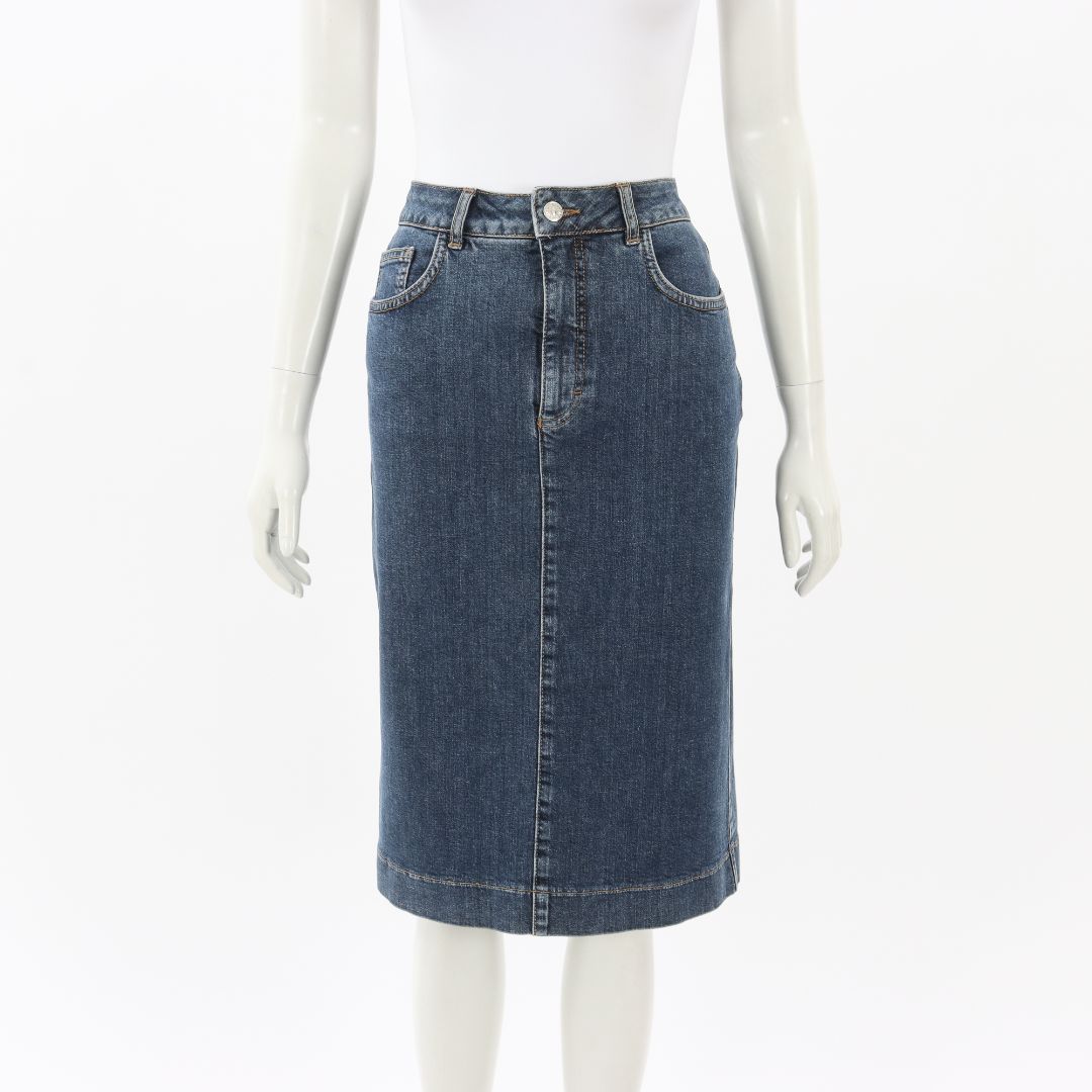 Scanlan Theodore Denim Midi Skirt Size 10