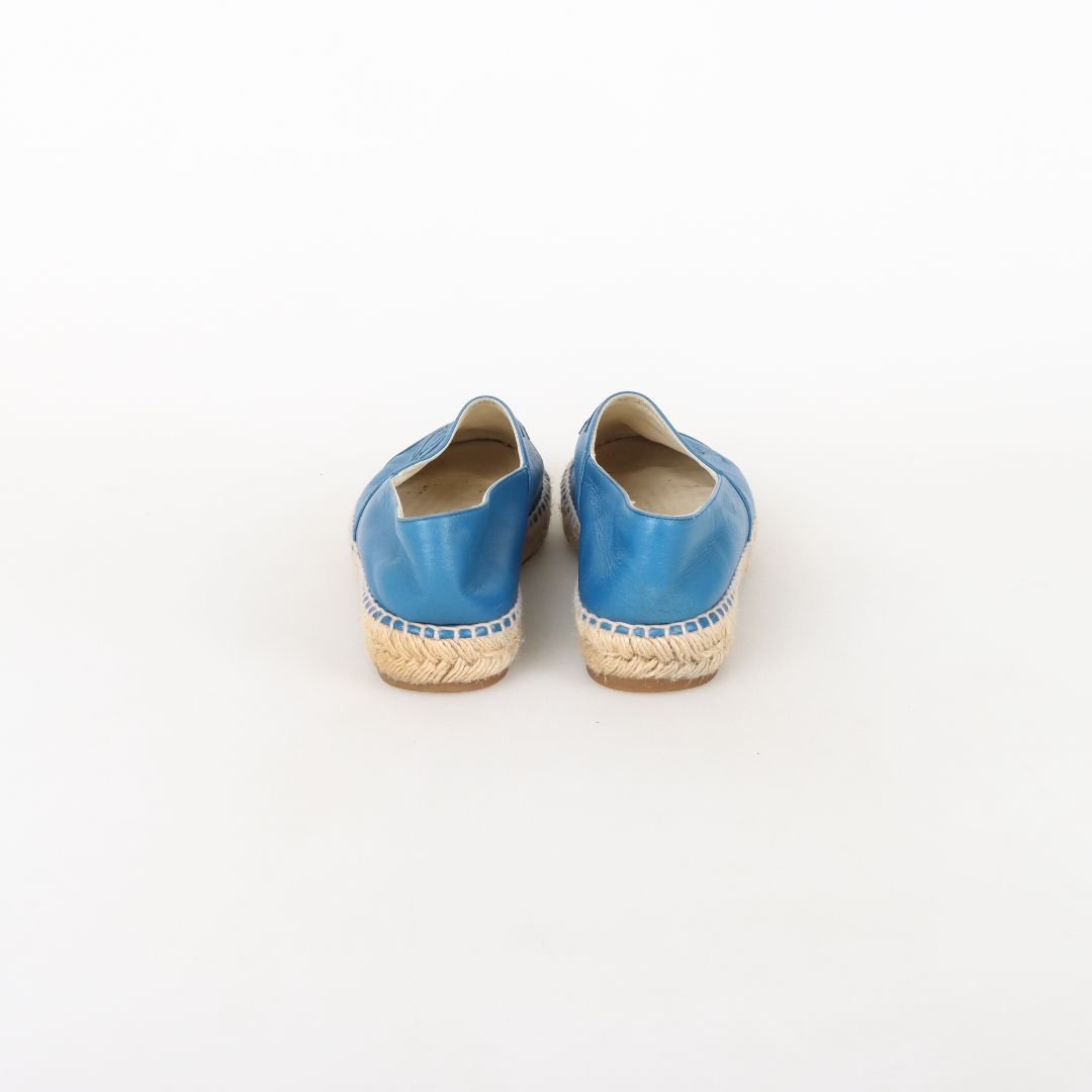 Chanel Leather CC Logo Espadrilles Size 40