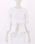 Scanlan Theodore Crepe Knit Ruffle Jacket Size XS