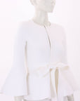 Scanlan Theodore Crepe Knit Ruffle Jacket Size XS