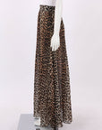 Ganni Leopard Print Pleated Georgette Maxi Skirt Size 34 | AU 6