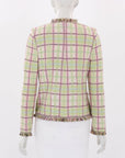 St John Collection Fringed Plaid Tweed Jacket US 4 | AU 8