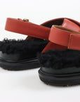 Marni Leather and Shearling 'Fussbett' Sandals Size 40.5