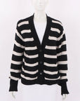 Allude Striped Cashmere Blend Cardigan Size Small