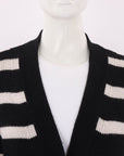 Allude Striped Cashmere Blend Cardigan Size Small