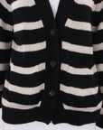 Allude Striped Cashmere Blend Cardigan Size Small
