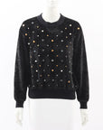 Sonia Rykiel Velvet Jewelled Sweatshirt Size Small