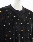 Sonia Rykiel Velvet Jewelled Sweatshirt Size Small
