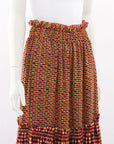Proenza Schouler Silk Print Midi Skirt Size US 2 | AU 6
