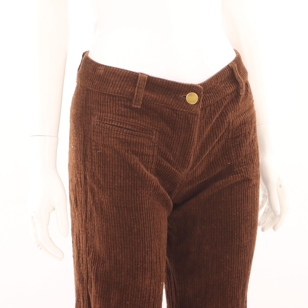 Chloe Corduroy Low Waisted Pants Size FR 40 | AU 12
