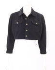L'Agence Denim Cropped 'Genevive' Jacket Size S