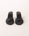 Saint Laurent 'Bianca' Knotted Leather Mules Size 39