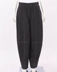 Ganni Cotton Crepe Elasticated Curve Pants Size 40 | AU 12