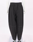 Ganni Cotton Crepe Elasticated Curve Pants Size 40 | AU 12