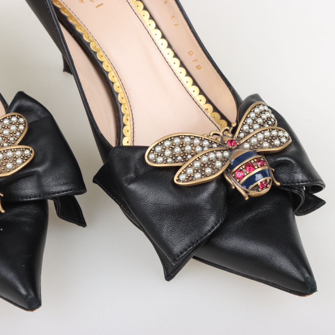 Gucci Leather Queen Margaret Pumps Size 37