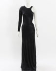 Meraki One Sleeve Metallic Maxi Dress Size 8