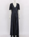 Luxe De Valentina V Neck Fluted Como Maxi Dress Size 14
