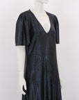 Luxe De Valentina V Neck Fluted Como Maxi Dress Size 14