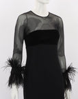 Carla Zampatti Feather Trim Gown Size 4