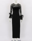 Carla Zampatti Feather Trim Gown Size 4