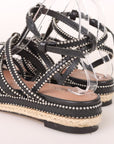 Alaia Leather Studded Strappy Espadrilles Size 41